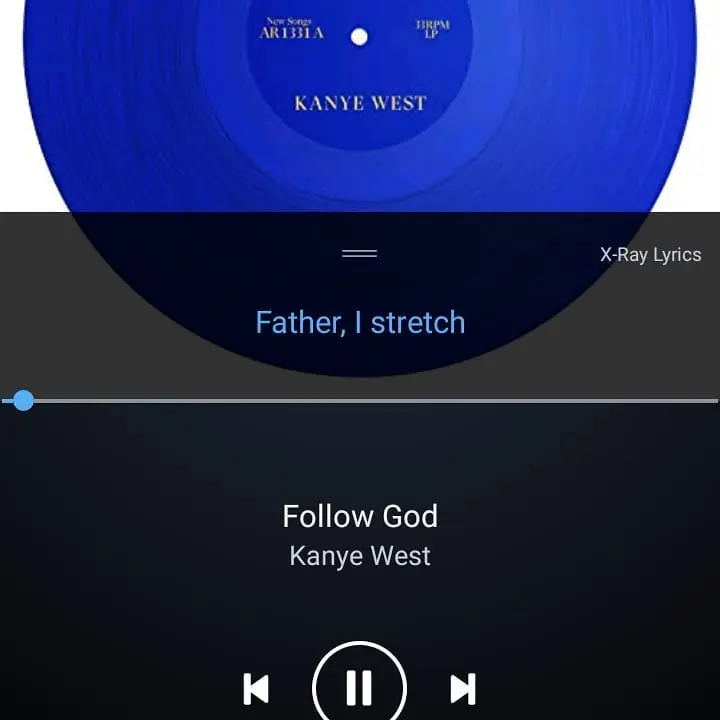 Music player screenshot for Follow God by Kanye West